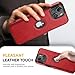 DOGODON Design Compatible with iPhone 14 Case Luxury Leather Business Vintage Slim Non-Slip Soft Grip Shockproof Protective Cover (2022) 6.1 Inch (Red)