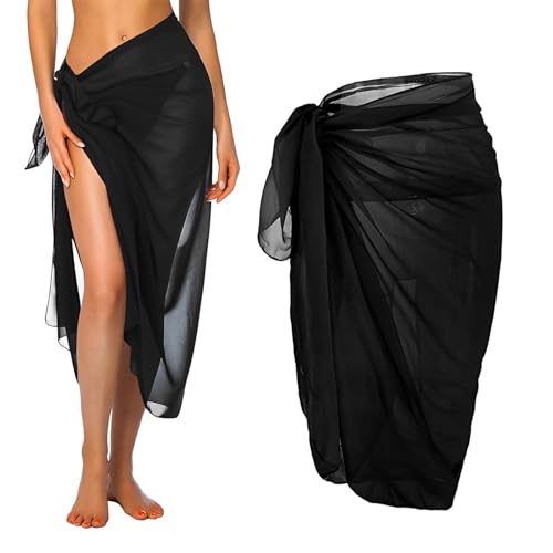 dinghaole Damen Sarong Pareo, Pareos & Strandkleider für Damen, Swimwear Bikini Cover Up Chiffon Wrap Sarongs Beach, Womens Girls Sexy Stylish Beach Cover Up Sarong Skirt Dress