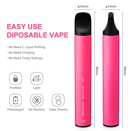 Smorter E Zigarette, 10 Stücke Einweg Vape E Zigarette, 450mAH E Zigarette mit Fruchtgeschmack, ohne Nikotin – Bild 5