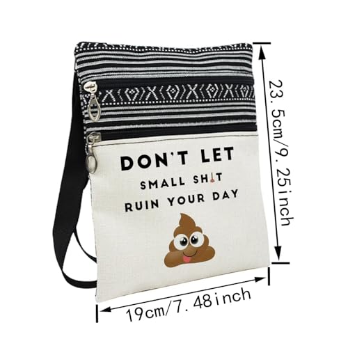 Funny Slogan Messenger Bag Small Ethnic Pattern Printed Adjustable Strap Crossbody Zipper Bag Don't Let That Ruin Your Day Phone Bag Wallet Cute Shoulder Handbag for Women Friends2