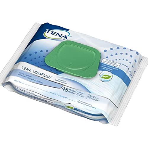 Tena Ultra Flush Personal Wipe Soft Pack Aloe/Vitamin E/Chamomile Scented 48 Count 65726 - Case of 576