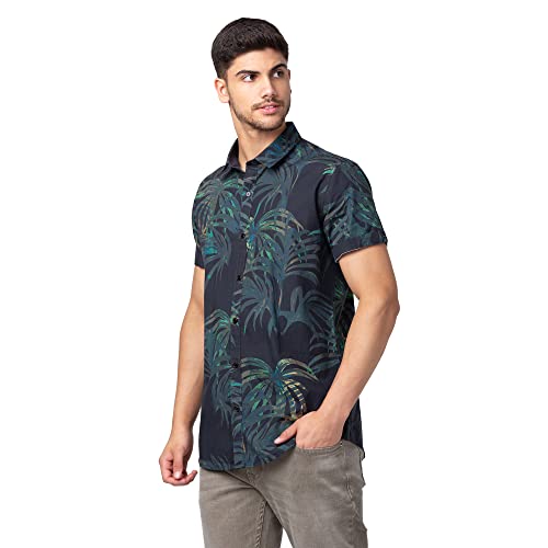 Image of Spykar Men's Regular Fit N /A Half Sleeve Printed Casual Shirts