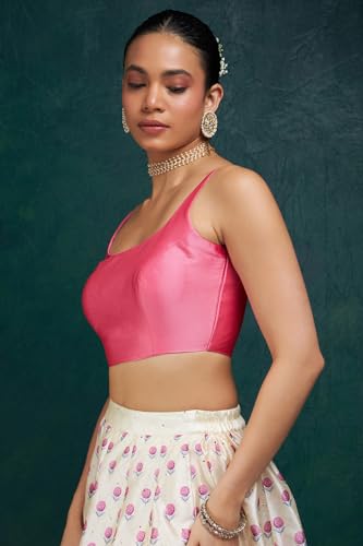 Image of Soch Womens Taffeta Solid Sleeveless Padded Blouse