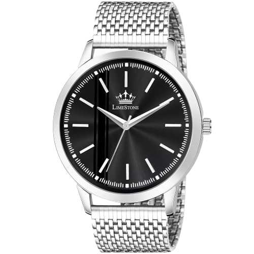 LIMESTONE Mesh Bracelet Chain Minimalistic Slim Quartz Analog Watch - for Men (B0CH4WMXQ8) Amazon Price History, Amazon Price Tracker