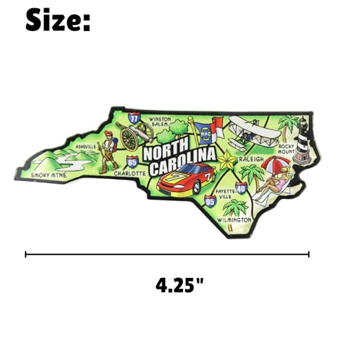 Imán acrílico con forma del mapa de Carolina del Norte miniatura 5