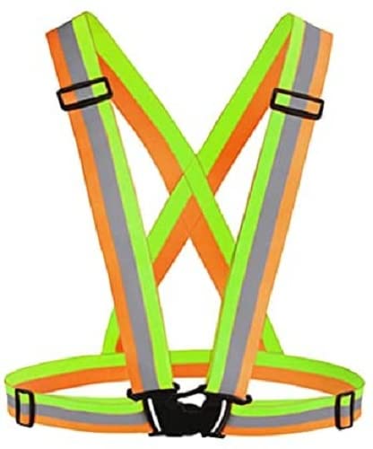 RBGIIT Reflective Vest | Lightweight, Adjustable | Safety & High Visibility for Running,Fits Outdoor Cloth (1 Pcs Green & Orange Safety Jacket) (B09V7XQZCK) Amazon Price History, Amazon Price Tracker