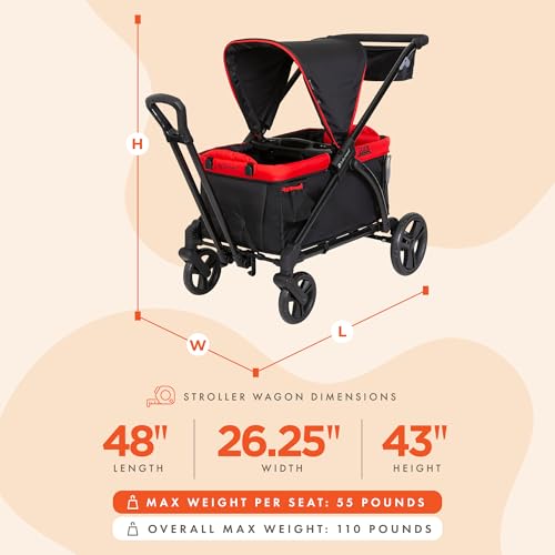 Image of Baby Trend Expedition /Tour LTE 2-in-1 Stroller Wagon, Mars Red
