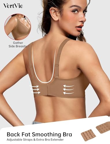 Image of Vertvie Jelly Wireless Bras for Women Push Up Plunge Seamless T-Shirt Bras No Underwire Supportive Full Coverage Bralettes