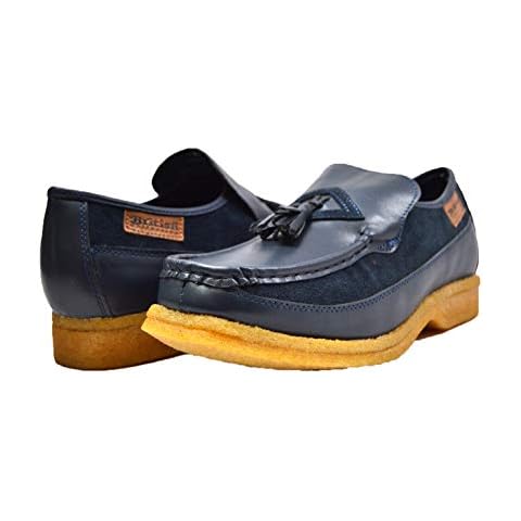 British Collection - Brooklyn Leather and Suede Combo Navy Blue Shoes 10 Cover