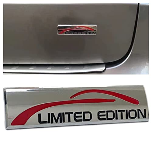 Image of 2X Chrome Metal Limited Edition Logo Car Emblem Premium 3D Sport Turbo Badge Auto Rear Trunk Sticker Side Fender Decal (Silver)