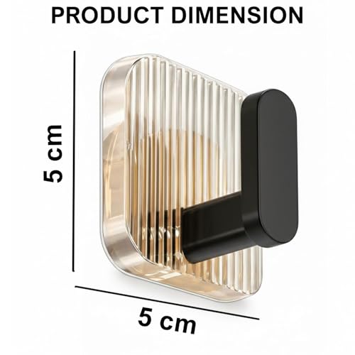 Image of SIGNAMIO 8pcs Self Adhesive Wall Hooks for Hanging Heavy Duty, Damage Free Adhesive Wall Hook for Kitchen Bathroom Bedroom, Made in India Premium Storage Solution Black