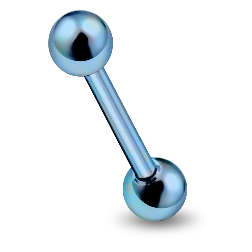 Straight Barbells Titanium G23 Grade Anodized 16Gx3/8(1.2x10MM) with 3MM Ball Eyebrow Body Jewelry