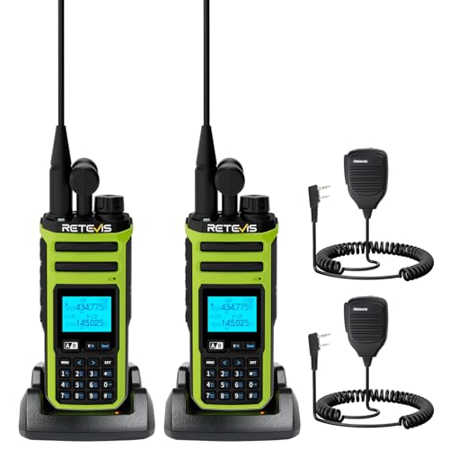 Retevis A3 CB Handfunkgerät Quadband Funkgeräte mit Große Reichweite AM/FM/SSB/AIR/CB RX 999 Kanalnummer 2500 mAh Akku VFO Custom Amateurfunkgerät mit Mikrofon für Reisen und Abenteuer (2 Stück)