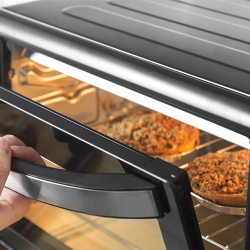 Cecotec Tischofen Bake&Toast 3090 Black Gyro, 30 L, 1500 W, 5 verschiedene Funktionen, inklusive Drehspieß, Innenbeleuchtung, Krümelschublade