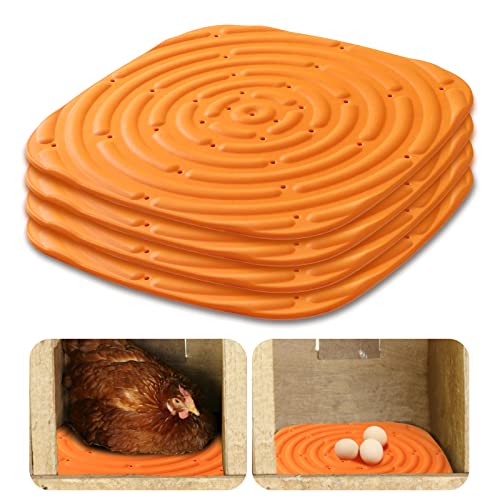 YOOLEETC 4PCS Washable Nesting Pads Chicken Nesting Boxes Chicken Bedding for Chicken Coop,Reusable & Improves Eggs Production (4 Pack)