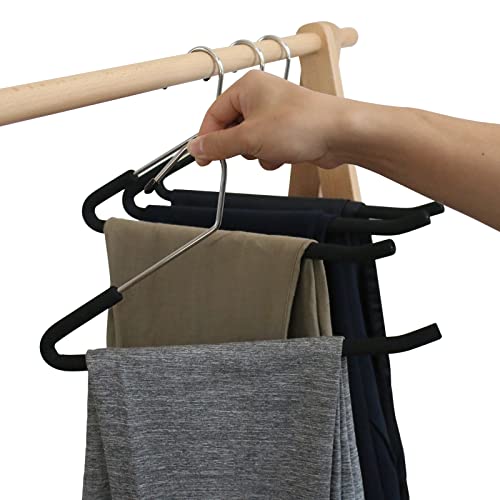 Homa Jia Heavy-Duty Pants Hangers Non-Slip, Foam Open Ended Slacks Pants Hangers For Men And Women, Space Saving Metal Trousers Hangers For Closet thumb #3