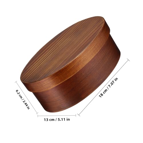 Toyvian 木製ランチコンテナ 大容量 素材 レトロ和風弁当箱 仕事 ピクニック用 食品グレード耐久性