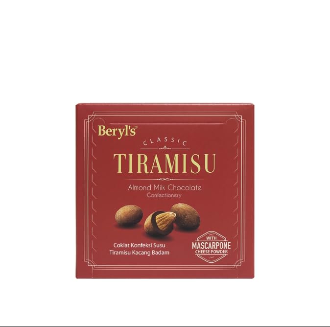 Image of Beryls Tiramisu Almond Milk Chocolate Bar 65g | Imported Premium Chocolate with Crunchy Almonds & Coffee Notes | Dessert-Inspired Treat | Ideal Gift | Pack of 1