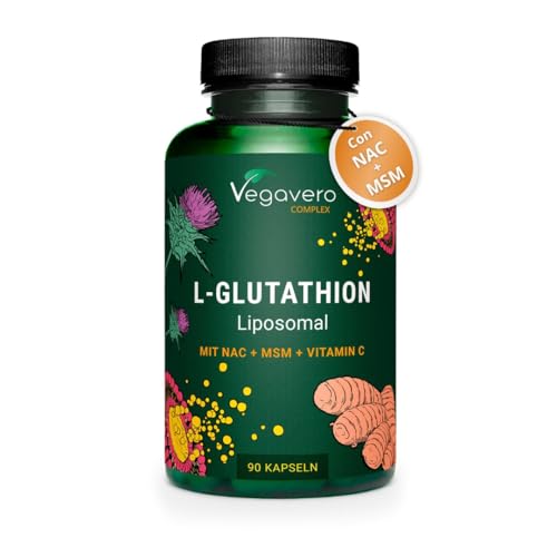 Vegavero L-Glutathione Complex | with Glycin, PureWay-C Vitamin C Liposomal and MSM | NO Additives | Vegan | 90 Capsules Vegavero L-Glutathione Complex | with Glycin, PureWay-C Vitamin C Liposomal and MSM | NO Additives | Vegan | 90 Capsules