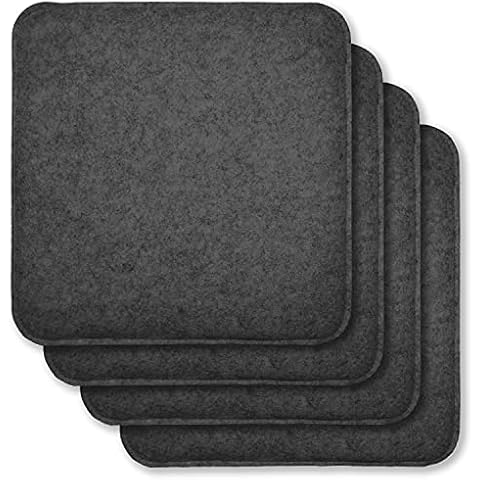 Rubberneck 4er Set rutschfeste Filz Sitzkissen eckig Cover