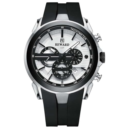 REWARD 83046M-B Montre Homme aux finitions soignées et cadran texturé noir