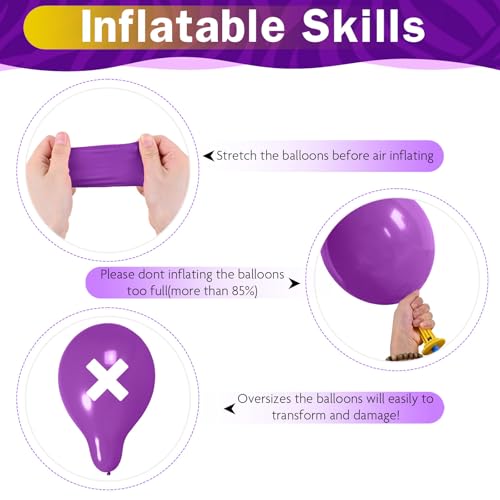 Image of HILAVO Purple Blue Yellow Black Balloons 60 Pcs Metallic Purple Royal Blue Black Yellow Game Latex Balloon Gaming Party Balloon for Kids Gamer Night Birthday Graduation Party Decoration Supplies