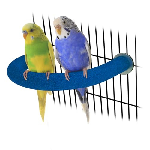 Rypet Parrot Perch Rough-surfaced - Quartz Sands Bird Cage Perches for Small Parakeets Cockatiels, Conures, Macaws, Parrots, Love Birds, Finches Cages Toy, U Shape