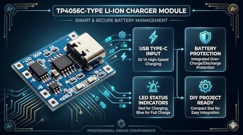 Image of 1PCS TP4056 Micro USB Type C Mini Plug 5V 1A 18650 Lithium Battery Charging Protection Board (C-Type)