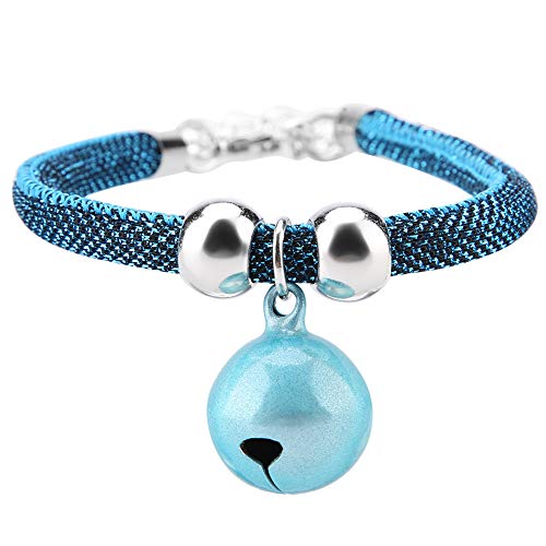 Collar para Mascotas, con Campana, Longitud Ajustable, Collar de Seguridad para Gatos, Suministros para Mascotas, Collar de Campana, Accesorios de Nailon Suave para Cachorros, Perros, Gatitos(Azul) Cover