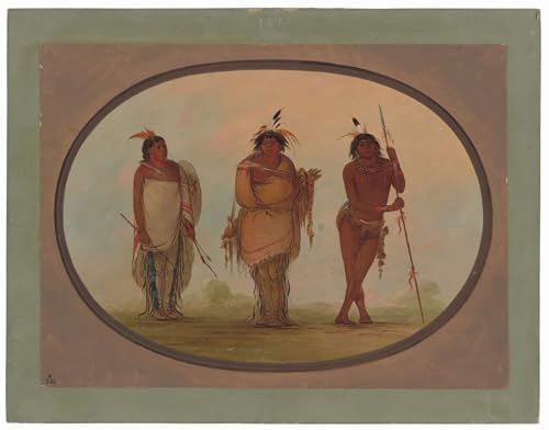 Tableaux Toile George Catlin Trois Indiens Déco Murale 60x90cm
