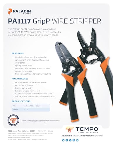 image for TEMPO Paladin Tools PA1123 Wire Stripper Bundle, 22-10 AWG and 30-20 A