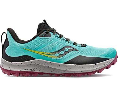Image of Saucony womens Peregrine 12 Running Shoe, Cool Mint /Acid, 8.5 US