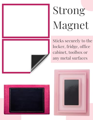 Image of Magnetic Locker Accessories Kit - 5pcs With Mirror, Dry Erase Board, Pen Holder, Magnets for School, Refrigerator, Office Cabinet (Pink)