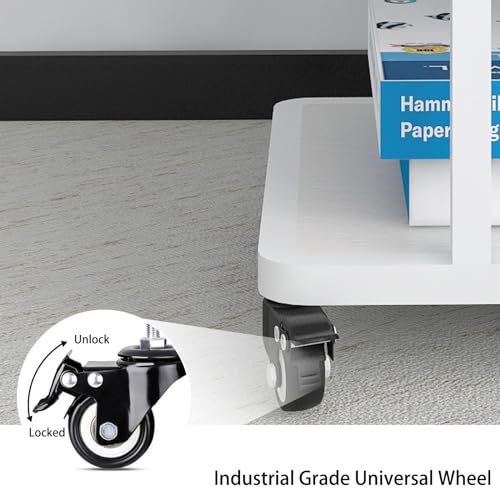 Image of Natwind 2 Tier Laser Printer Stand,24''x20'' Under Desk Printer Cart, White