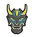 Hannya Mask Patch Monster Samurai Morale Tactical Hook & Loop Patch 3D PVC Blue Gold
