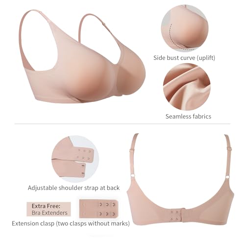 Lervanla Silicone Breast Form Women Breast Enhancement Wireless Mastectomy Bra with Pockets for Prosthesis2