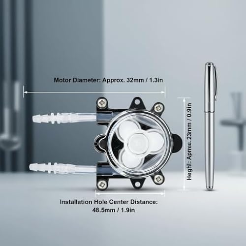 Peristaltische Flüssigkeitspumpe, Dosierpumpe, Schlauchpumpe DC 12 V 250-300 MA Geschwindigkeit: 0,1-60 U/min Dosierkopf, für Flüssige Chemikalien und Andere Dosierzusätze(3 * 5 (Rohr))
