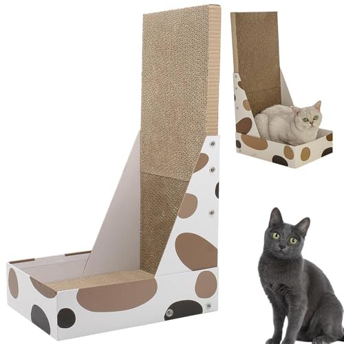 Lifetips コラット Korat 猫用爪とぎ L字型 ダンボール ハウス型 爪とぎベッド ソファ風 キャットスクラッチャー 垂直水平兼用 多頭飼い対応 おしゃれ 丈夫 インテリア馴染む 2カラー ストレス解消 運動不足予防 長持ち 丸型 爪とぎマット