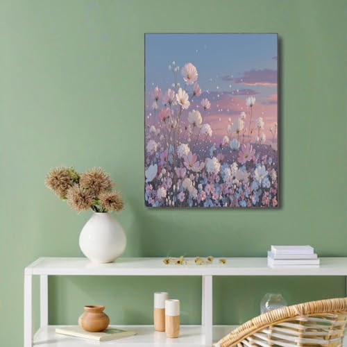 Tableau décoration murale fleurs sauvages pour habiller un grand mur vide