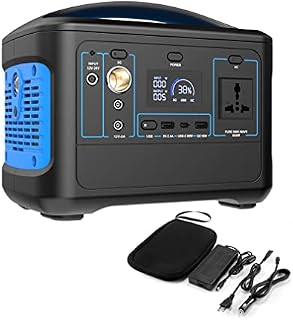Solar Generator 540WH Portable Power Station 230V/600W Mobile Power Supply with LCD Display for RV, Car Travel, Outdoor Activities such as Camping, Barbeque, Party Garden(Blue)
