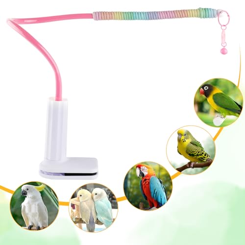 Image of Bird Perch Stand,Bendable Desktop Parrot Training Stand with Tray,Easy to Clean Bird Tabletop Platform Toy,Parakeet Playground Play Stand for Lovebirds Pigeon Budgies,Small Animals