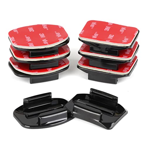 HSU Helmet Adhesive Sticky Mounts, Flat + Curved 3M Adhesive Mounts Compatible...