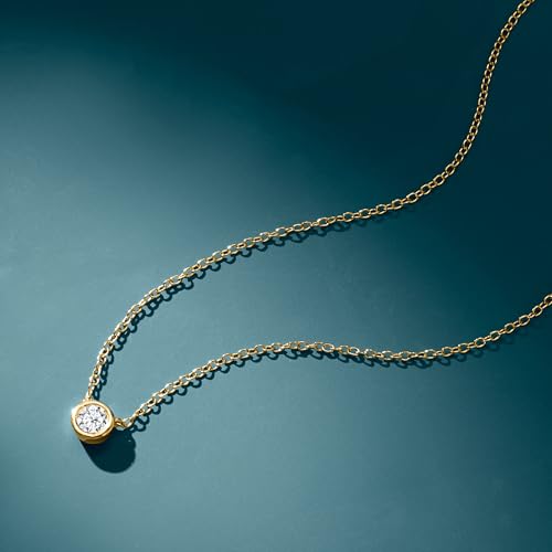 Ross-Simons 0.15 Carat Bezel-Set Lab-Grown Diamond Necklace in 18kt Gold Over Sterling4
