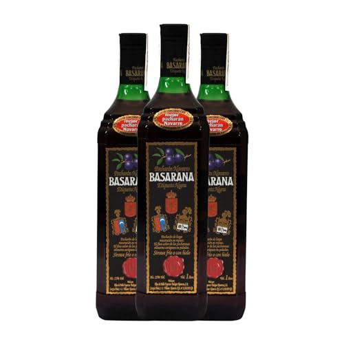 Pacharán Bodegas Navarras Basarana Etiqueta Negra Botella Misil 1 L (Caja de 3 Botella Misil de 1 L)
