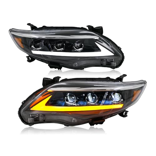 Image of Upgrade Projector Headlights for Toyota Corolla 2011 2012 2013 10th Gen Headlamp with Animation Sequential Turn Signal Frontlight Frontlamp Clear Lens 1 Pair