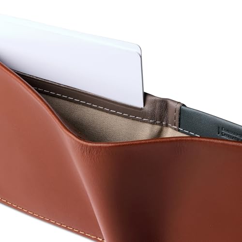 Image of Bellroy Hide & Seek Wallet (Slim Leather Bifold Design, RFID Protected, Holds 5-12 Cards, Coin Pouch, Flat Note Section, Hidden Pocket), Sienna, One Size, Minimalist