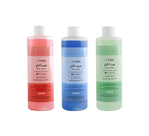 Apera Instruments AI1115 pH Calibration Buffer Solution Kit (7.00, 4.00, 10.01), 8 oz. for Each, NIST Traceable