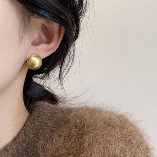 Stud Earrings for Women Half-ball Mattle Gold Sliver Studs Gold Brushed Button Earrings for Women Fashion Vintage Stud Earrings for Party4
