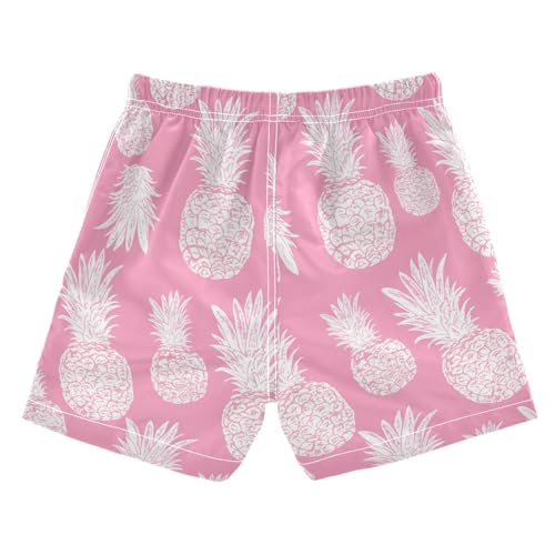 DOMIKING White Pineapple Fruit Toddler Boys' Swim Trunks Mesh Lining Swim Shorts for Boys Beach Pool Adjustable Waist2