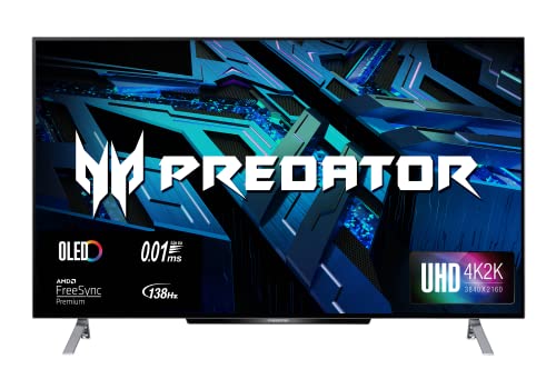 Predator CG48 48" 4K OLED 3840x2160 Monitor para juegos | AMD FreeSync Premium | Frecuencia de actualización de 138Hz | Hasta 0.01ms | USB 3.2 (tipo C) Gen 2, puerto de pantalla 1.4, 1 HDMI 2.1, 3 HDMI 2.0, USB Hub 3.2 x 36 ES